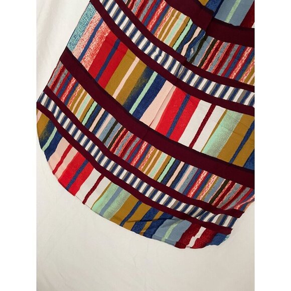 Anthropologie Maeve Boho Cap Sleeve Multicolor Striped Dress US 8 UK 12 EU 40 - Picture 5 of 8